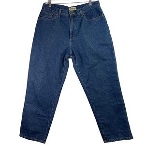 L.L. Bean Women's High Rise  relaxed Flannel Lined Blue Jeans